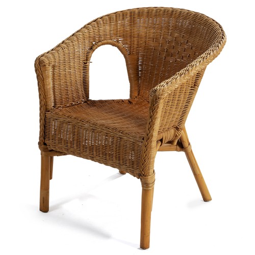 379 - A WICKER TUB ARMCHAIR