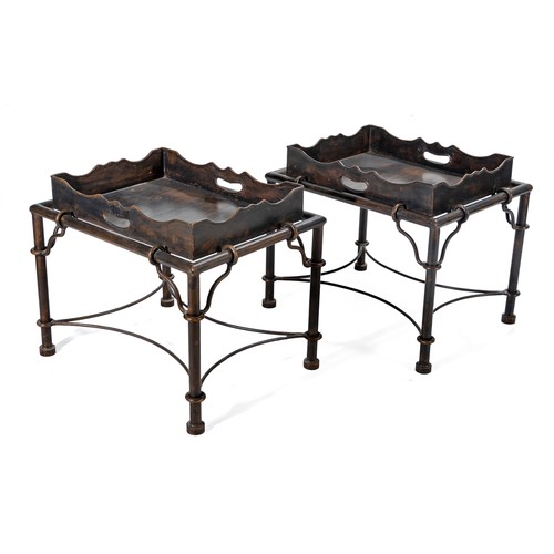 312 - A PAIR OF METAL OCCASIONAL TABLES