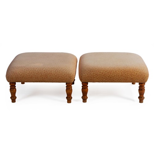 246 - A PAIR OF UPHOLSTERED OTTOMANS