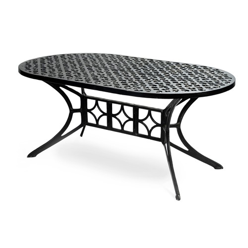 317 - AN ALUMINIUM PATIO TABLE