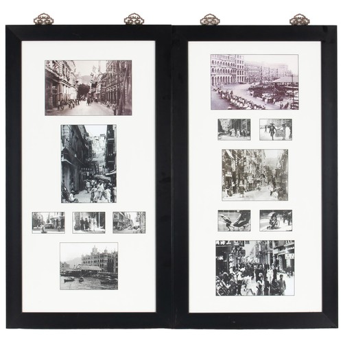 97 - SET OF TWO FRAMED BLOCK MOUNTED PICTURES, POSSIBLY SHANGHAI, 1900