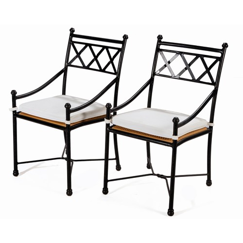 313 - A PAIR OF METAL PATIO CHAIRS