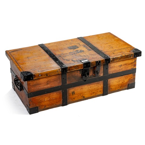 358 - A METAL BOUND CHEST