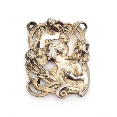 882 - AN ART NOUVEAU BELT BUCKLE, JEAN BAPTISE EMILE DROPSY, TADEMA GALLERY, NEW YORK