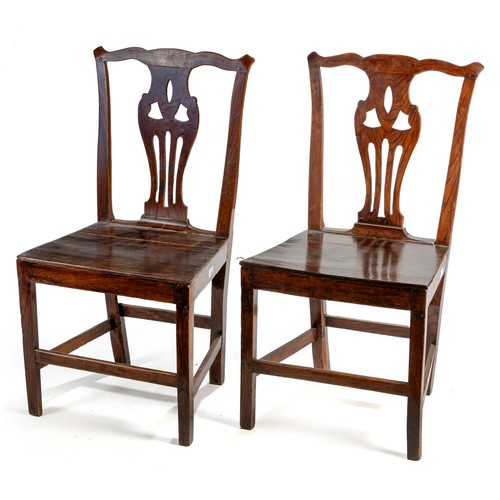 228 - A PAIR OF ELM KITCHEN CHAIRS