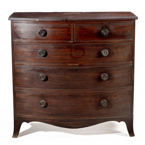 185 - A MAHOGANY CHEST-OF-DRAWERS