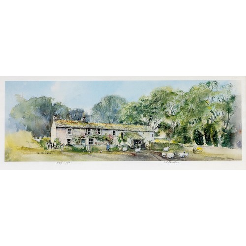 103 - D BaxterSheep in front of a cottageSigned and numbered 595/750 in pencil in the margin