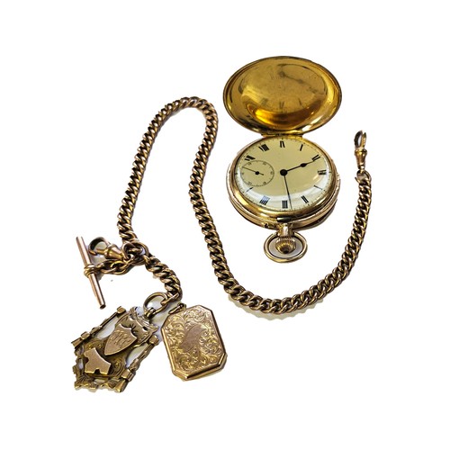 1242 - AN 14CT GOLD HUNTER CASED POCKET WATCH