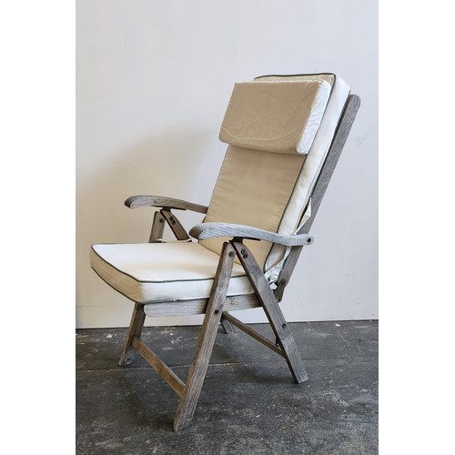 301 - A TEAK FOLDING CHAIR, MANUFACTURED BY MARLAN TEAK