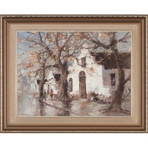 315 - Christiaan Nice (South African 1939 - 2020) RAINY STREET SCENE