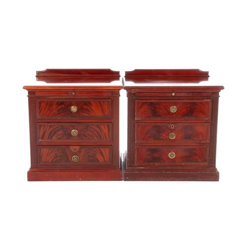 187 - A PAIR OF MAHOGANY BEDSIDE PEDESTALS