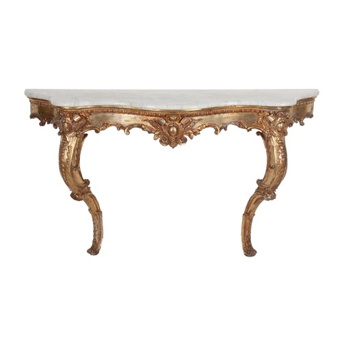 105 - A GILT-WOOD CONSOLE TABLE