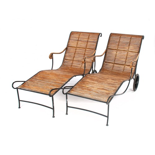 64 - A PAIR OF SUN LOUNGERS