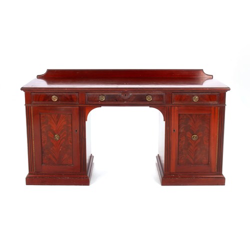 177 - A VICTORIAN MAHOGANY PEDESTAL DESK