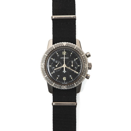 744 - A GENTLEMAN'S LEMANIA MILITARY PILOTS CHRONOGRAPH WRISTWATCH