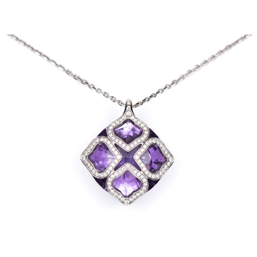 685 - A CHOPARD AMETHYST AND DIAMOND PENDANT