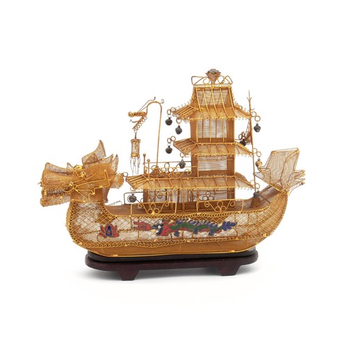 172 - A GILT CHINESE SHIP