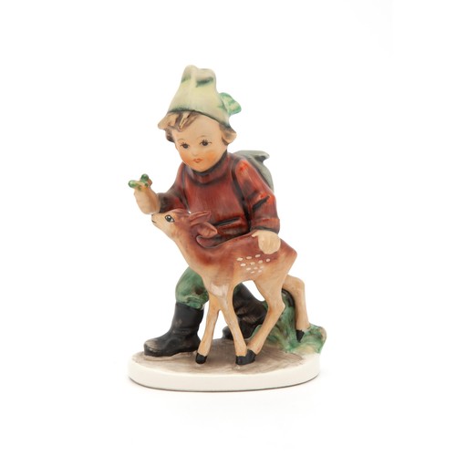 339 - A FRIEDEL FIGURE OF A BOY AND A DEER