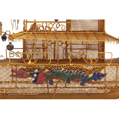 172 - A GILT CHINESE SHIP