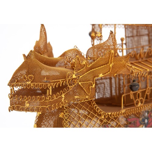 172 - A GILT CHINESE SHIP