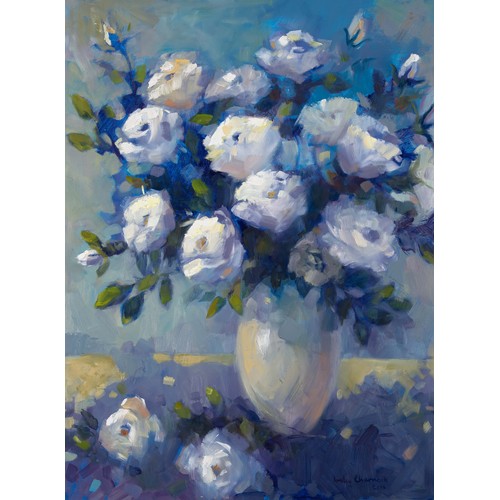 239 - Lesley Charnock (South African 1952 - ) FLOWERS IN BLUE