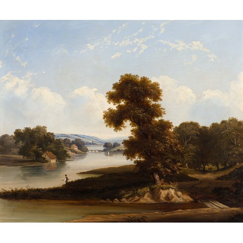 272 - Unattributed Artist (*** 20th Century) RIVER LANDSCAPE WITH FIGURES