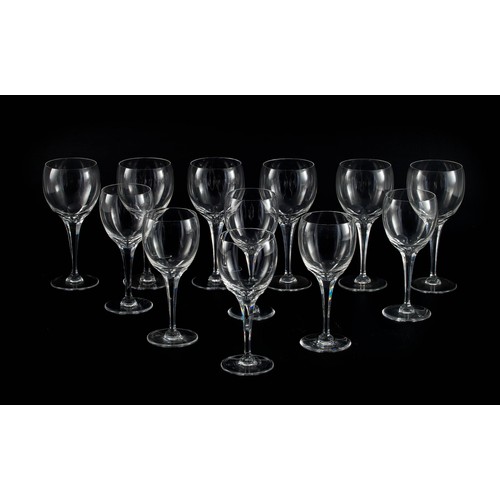 501 - A SET OF TWELVE LALIQUE CRYSTAL WATER GLASSES AND TWELVE WHITE WINE GLASSES