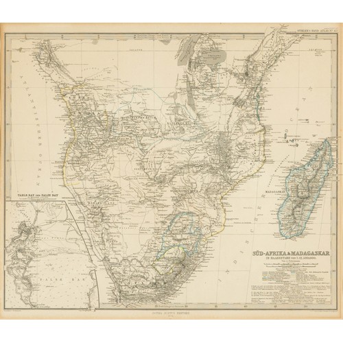 853 - A MAP OF SOUTH AFRICA AND MADAGASCAR, JUSTUS PERTHES, CIRCA 1873