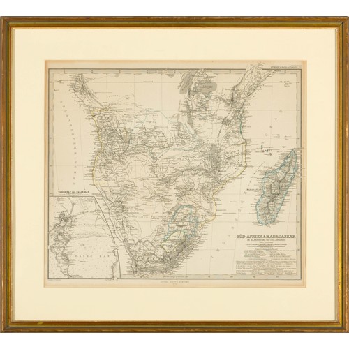 853 - A MAP OF SOUTH AFRICA AND MADAGASCAR, JUSTUS PERTHES, CIRCA 1873