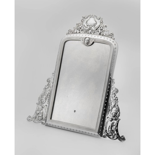 414 - A VICTORIAN SILVER-MOUNTED DRESSING TABLE MIRROR, HENRY WILLIAM DEE, LONDON, 1869