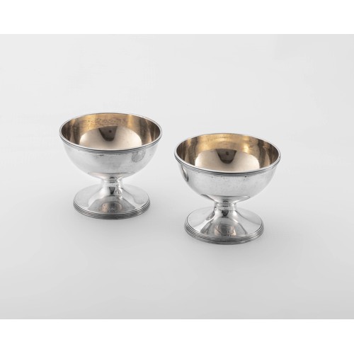 401 - A GEORGE III PAIR OF SILVER SALTS, PAUL STORR, LONDON, 1794