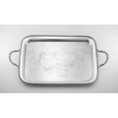 454 - A GEORGE V SILVER TEA TRAY, ADIE BROTHERS LTD, BIRMINGHAM, 1936