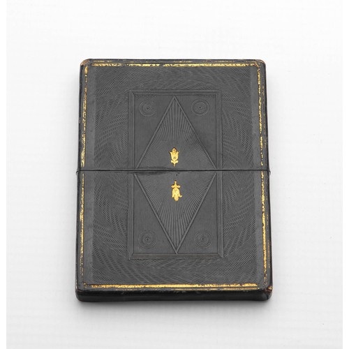 918 - A LEATHER CARD CASE, LATE 19TH CENTURY