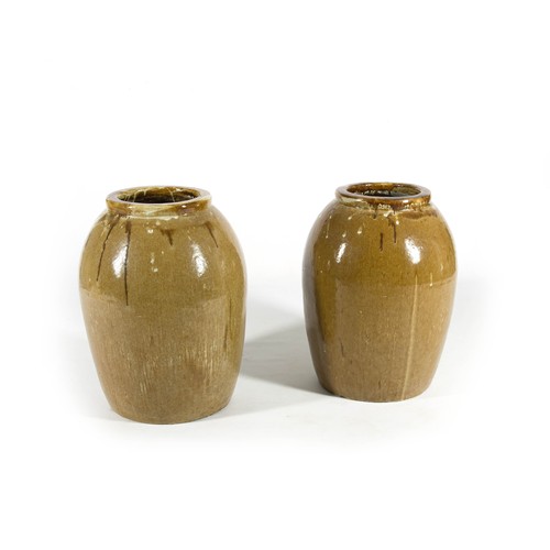 629 - TWO GLAZED CERAMIC VASES