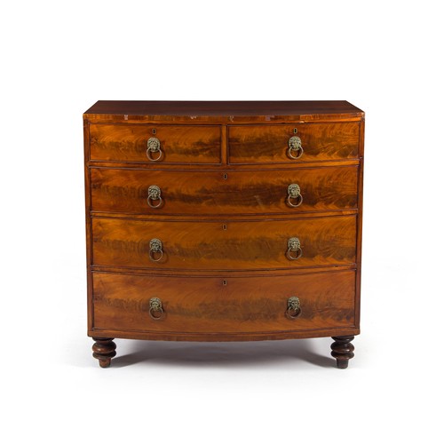 164 - A VICTORIAN MAHOGANY CHEST-OF-DRAWERS