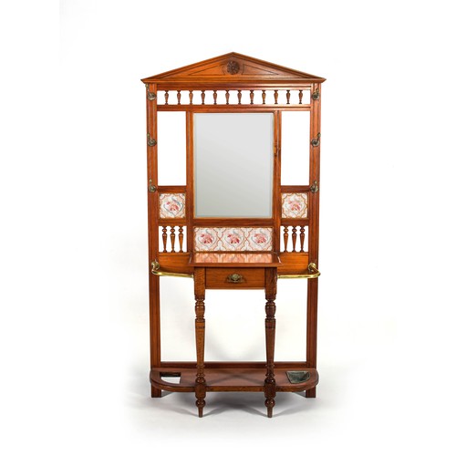 42 - A MAHOGANY HALL STAND, EARLY 20TH CENTURY