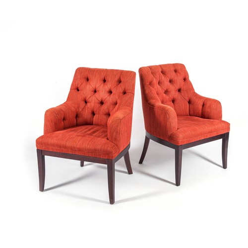 66 - A PAIR OF UPHOLSTERED ARMCHAIRS, MODERN