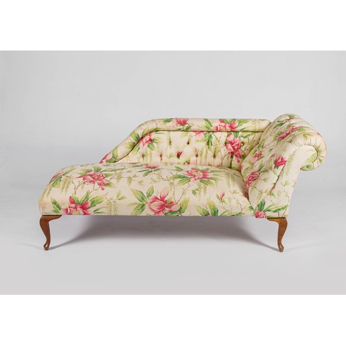 162 - AN UPHOLSTERED CHAISE LONGUE