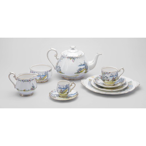 525 - A ROYAL ALBERT 'ROSEDALE' PATTERN TEA AND COFFEE SERVICE