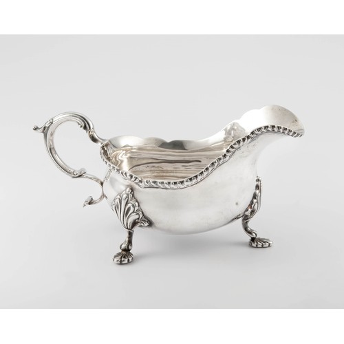 453 - A GEORGE VI SILVER SAUCE BOAT, BARKER BROTHERS SILVER LTD, BIRMINGHAM, 1936