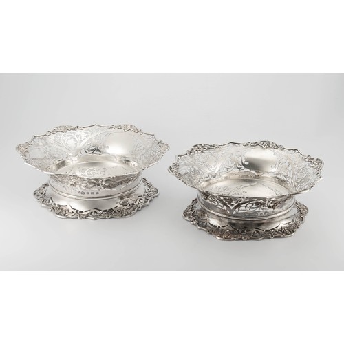 451 - A PAIR OF GEORGE V SILVER BASKETS, ELKINGTON AND CO LTD, BIRMINGHAM, 1936