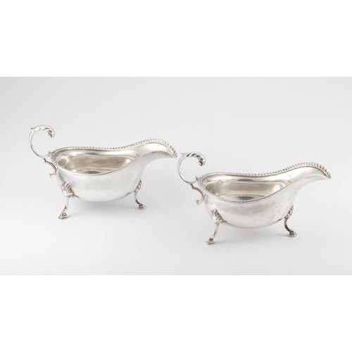 438 - A PAIR OF GEORGE V SILVER SAUCE BOATS, WILLIAMS LTD, BIRMINGHAM, 1911