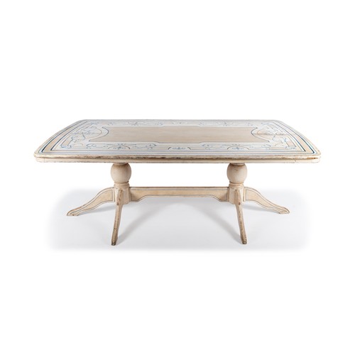 62 - A PAINTED DINING TABLE, MODERN