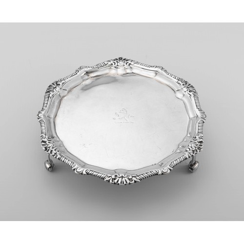 398 - A GEORGE III SILVER SALVER, MATTHEW WEST, DUBLIN, 1773