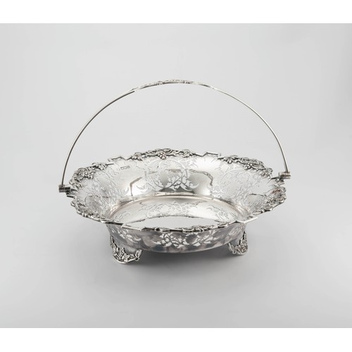 460 - A GEORGE VI SILVER CAKE BASKET, POSTON PRODUCTS LTD, SHEFFIELD, 1949