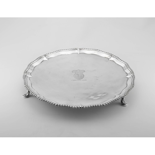 396 - A GEORGE III SILVER SALVER, RICHARD RUGG I, LONDON, 1769