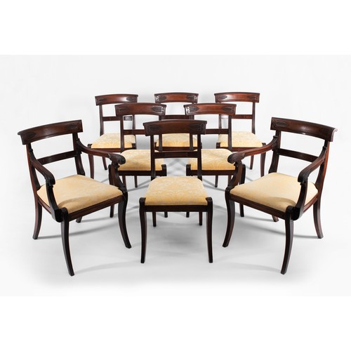 151 - A SET OF EIGHT REGENCY MAHOGANY DINING CHAIRS