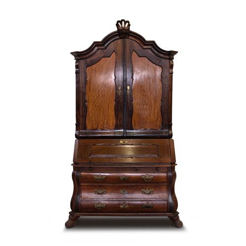 197 - A CAPE STINKWOOD, BEEFWOOD AND TEAK CABINET BUREAU