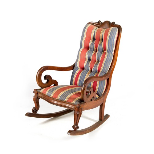 150 - A REGENCY MAHOGANY ROCKING CHAIR