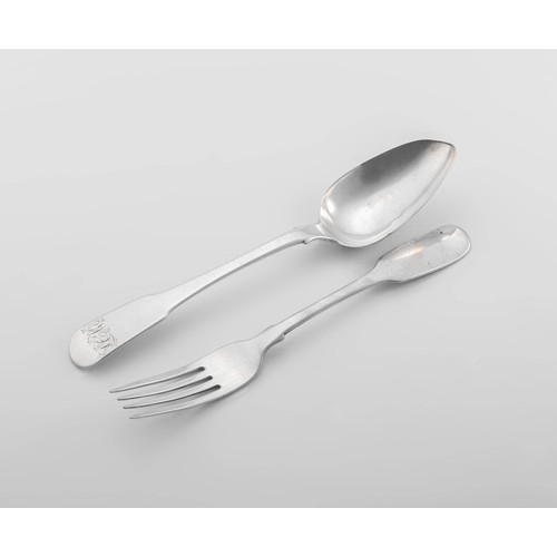 480 - A CAPE SILVER TABLESPOON AND FORK, LAWRENCE TWENTYMAN